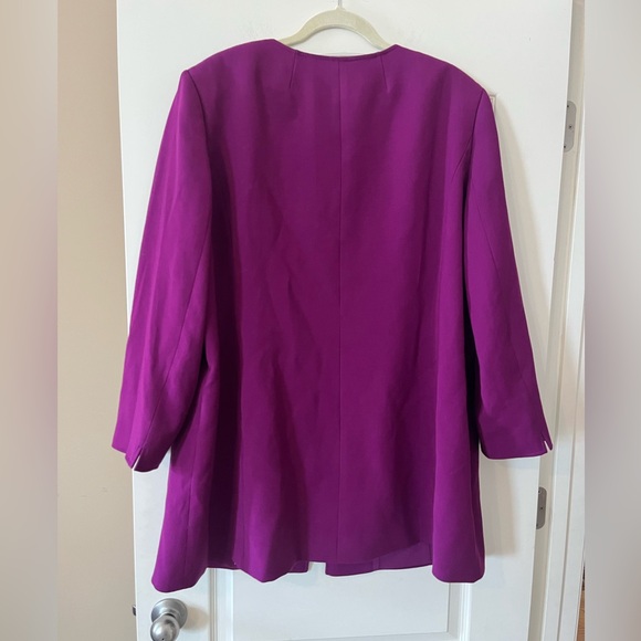 Tahari Arthur S Levine Designer Open Blazer Jacket Plum Women's Size 20W - Picture 9 of 15